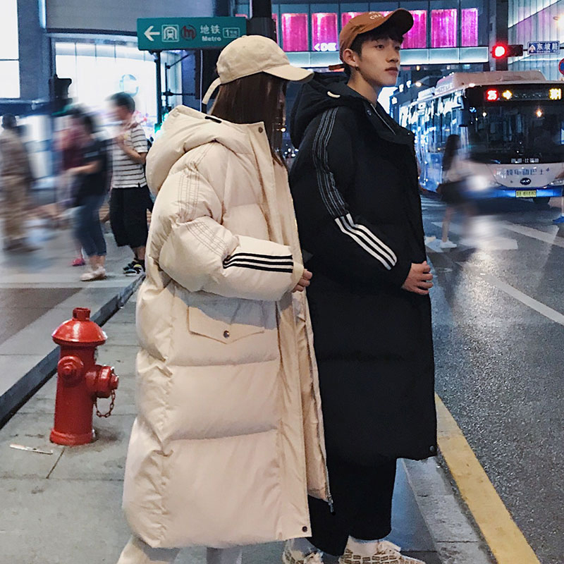 Men's new winter trend thickened men's cotton-padded jacket loose mid-length cotton coat