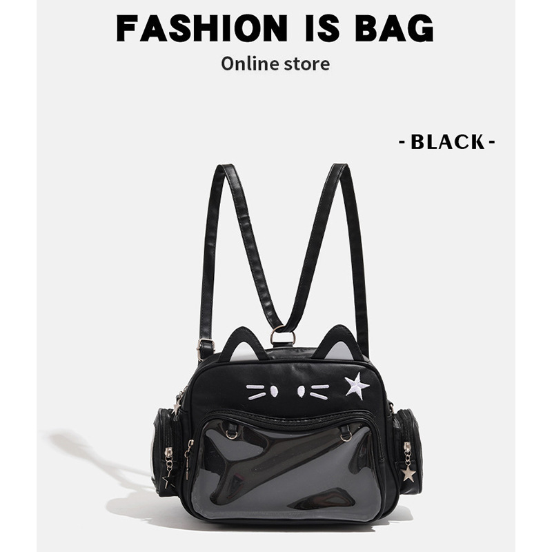 CDIWRI&KARI Cool Millennial Hot Girl Pain Bag Versatile Mechanical Cat Small Backpack Popular Travel Backpack