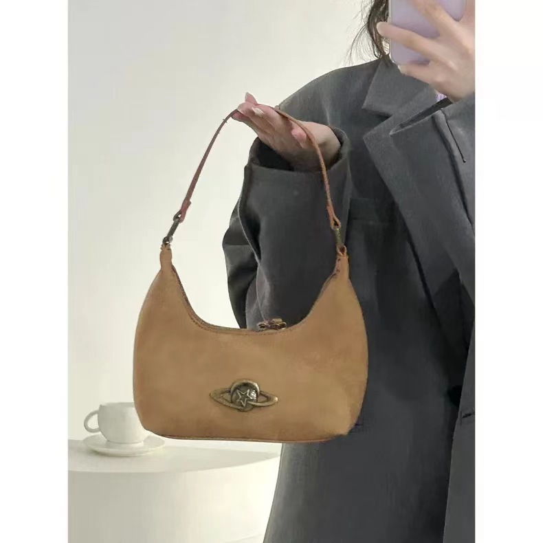 Korean denim niche underarm bag for women 2024 new high-quality retro shoulder bag commuter handbag
