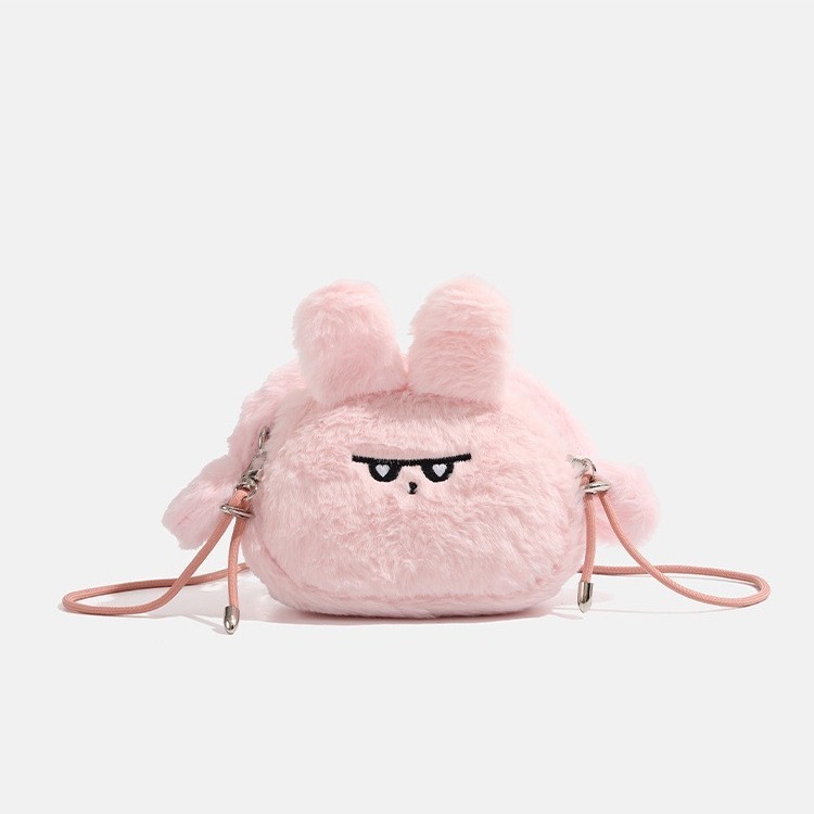 CHARHP&KEJNT official authentic 2024 new pink rabbit headphone bag cute mini plush shoulder bag