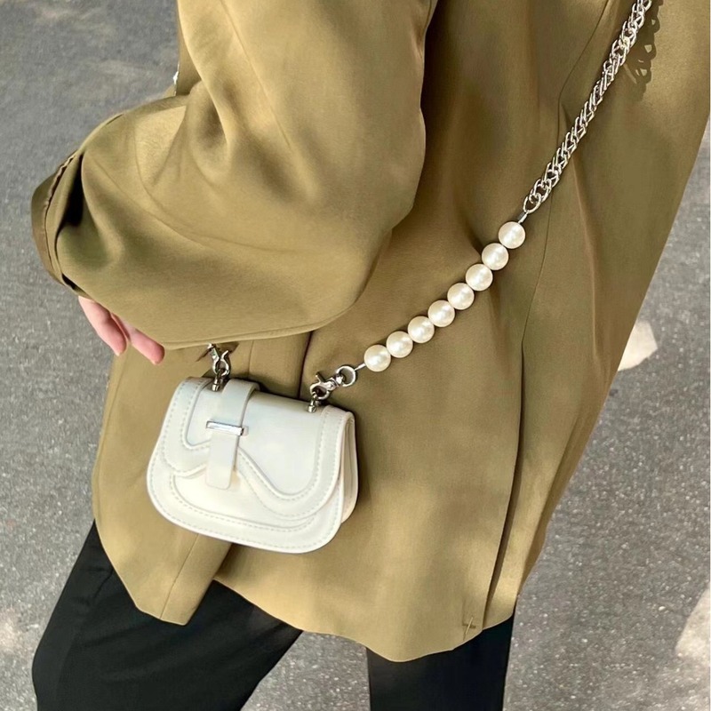 Mini small bag for women 2024 new spring and summer high-end texture niche design fashion pearl chain crossbody bag
