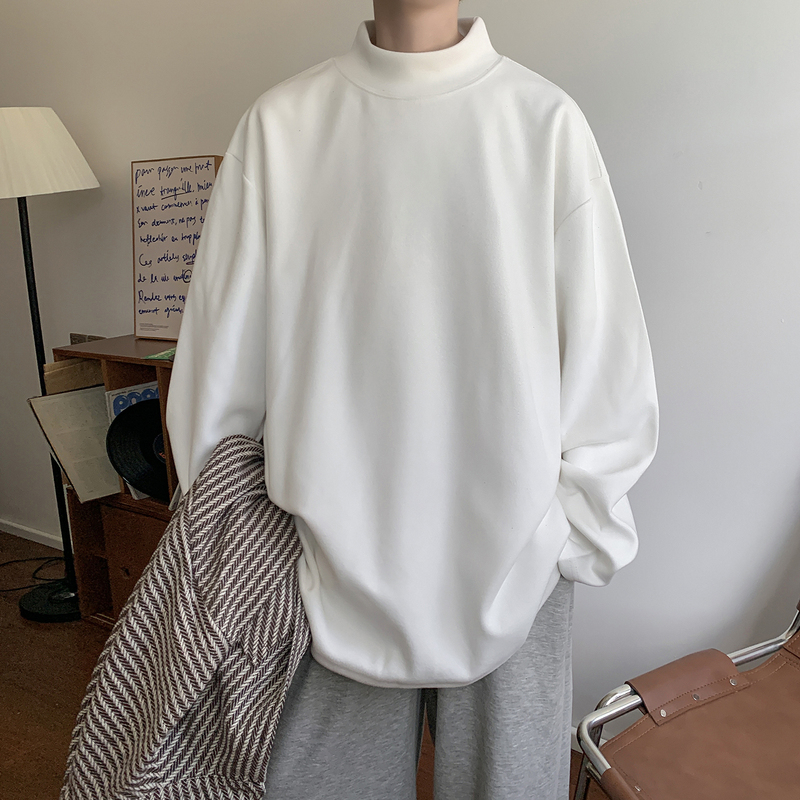 White velvet bottoming long sleeve T-shirt