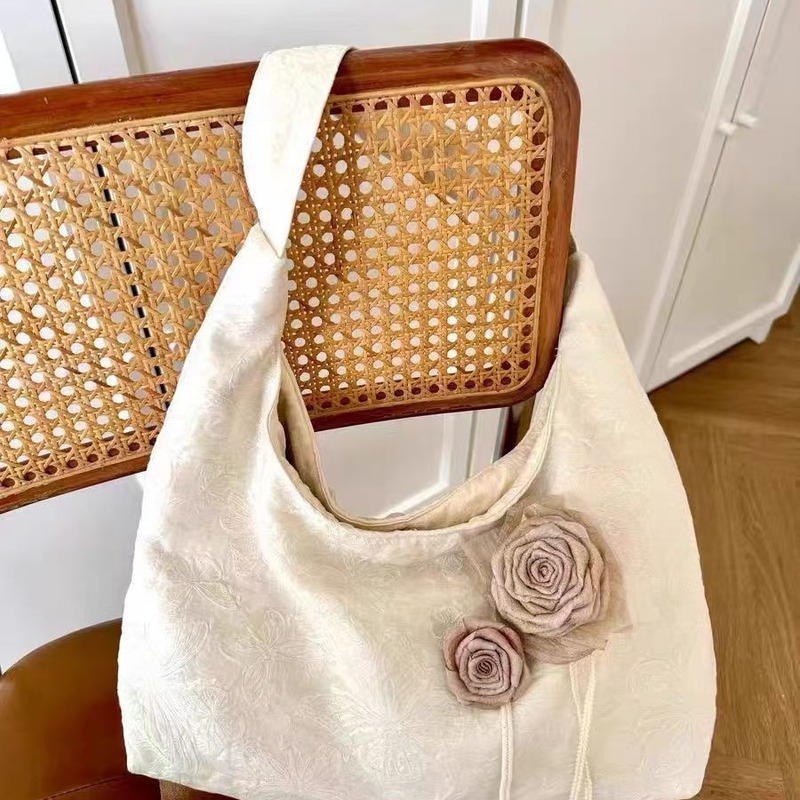 Summer "Dry Rose" Tote Bag Women's Large Capacity High-Quality Commuting Butterfly Handbag Shoulder Bag 2