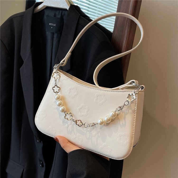 Cross-border simple small square bag for women new style niche fashion trend pearl high-end casual versatile crossbody bag