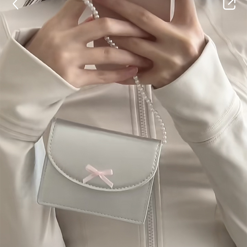 Korean simple portable small solid color card holder female student coin purse mini portable small square bag crossbody bag for women
