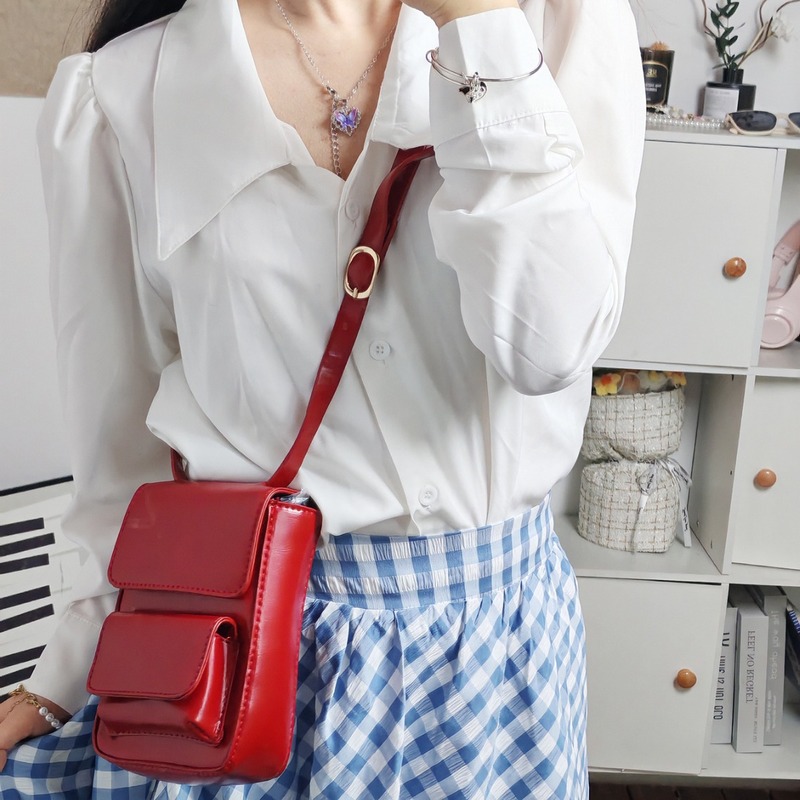 2024 new summer fashion versatile trendy simple niche high-end solid color crossbody women's bag