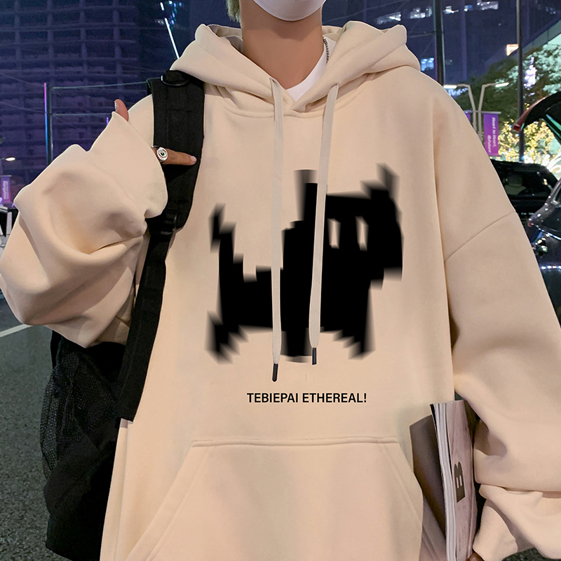 Autumn and winter pure cotton hooded sweatshirt loose hooded jacket oversize cartoon trendy brand hoodie