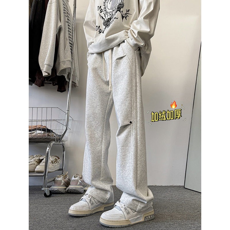 Velvet thickened straight casual pants loose trousers sports sweatpants
