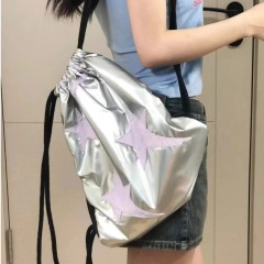 y2k star drawstring backpack summer new trendy brand fashion commuter bag high-looking school bag for women