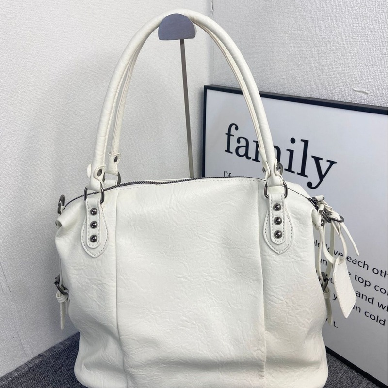 Large-capacity American retro shoulder tote bag 2024 new style old soft leather commuter cross-body bag portable armpit bag