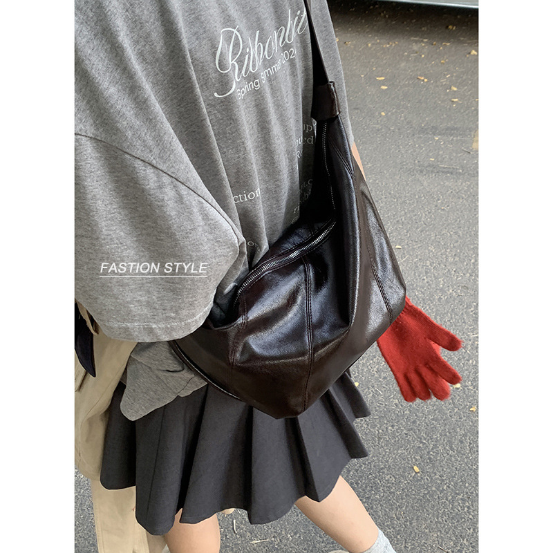 Cross-border retro niche underarm bag for women 2024 new large-capacity dumpling bag simple and versatile single shoulder crossbody bag