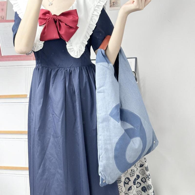 2024 new summer denim bag, armpit bag, shoulder bag, large capacity, fashionable and versatile handheld tote bag