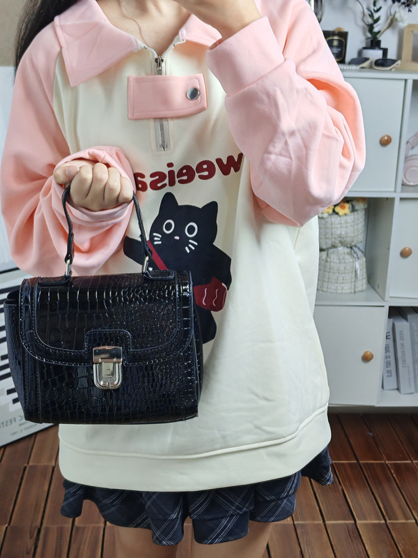 Niche high-end bags for women 2024 new small square bag crocodile pattern handbag fashion versatile shoulder crossbody bag