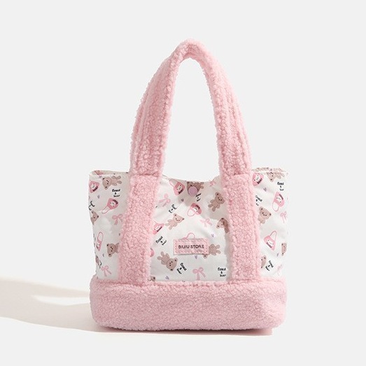 CDIWRI&KARI official authentic 2024 new bear tote bag fashionable and versatile niche student handbag