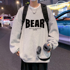 Autumn and winter round neck sweatshirt, loose pullover with lazy style bottoming shirt, heavy Hong Kong style