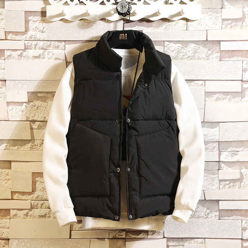 Couple's Down Cotton Vest Men's Autumn and Winter Outerwear Thickened Vest Vest Jacket White Wall Hanging Photo