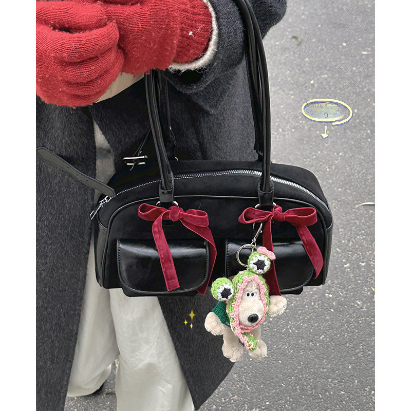 Retro texture suede commuter bag women's new niche fashion armpit bag large capacity handbag