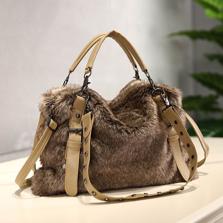Wool bag velvet women's autumn and winter new fur bag Korean style trendy versatile handbag fashion shoulder bag crossbody bag