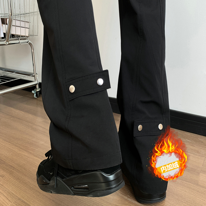 Trendy velvet thickened micro-flared assault pants and casual pants