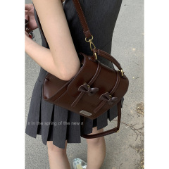 Retro College Backpack Women's 2024 New Bow Backpack Versatile Portable Student School Bag