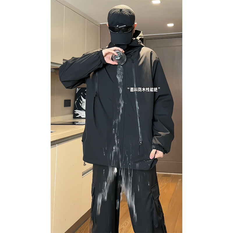 Autumn waterproof hooded casual jacket