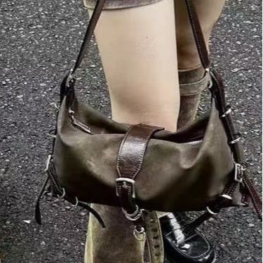 2024 spring and summer new niche French Maillard style sweet and cool hot girl small shoulder bag shoulder bag crossbody bag for women