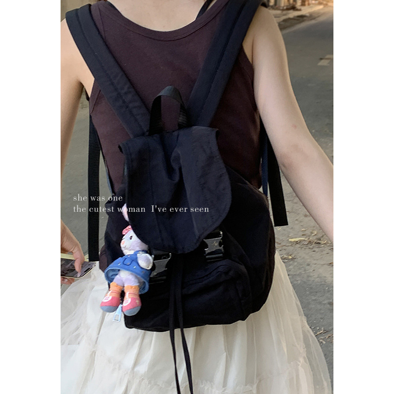 Casual student schoolbag women's bag 2024 new Korean version nylon cloth backpack large capacity simple travel bag