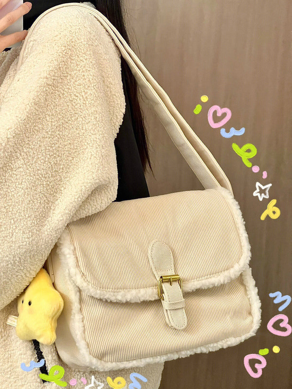 Cross-border women's bag autumn and winter new women's bag versatile corduroy shoulder bag women's crossbody bag large capacity Japanese and Korean messenger bag