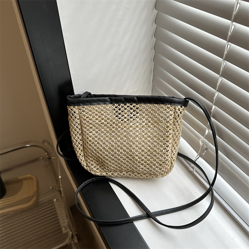 Trendy Crossbody Bag Woven Bag Women's Fashion Simple Shoulder Bag Autumn New Casual Commuting Bucket Bag