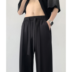 24 Hong Kong style new fashion brand drapey trousers loose sports casual wide leg trousers trend