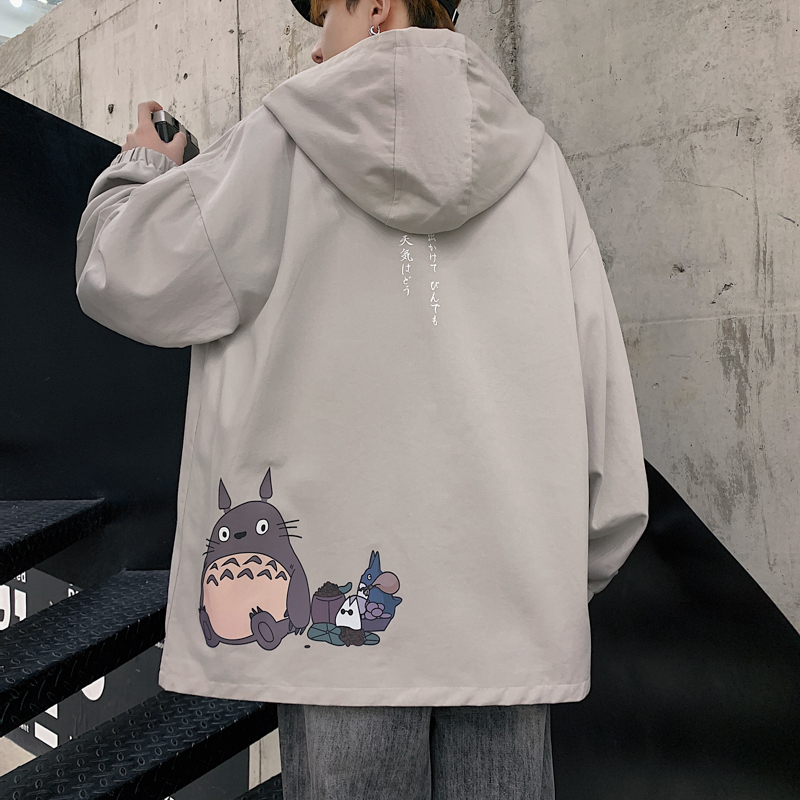 new print hooded jacket