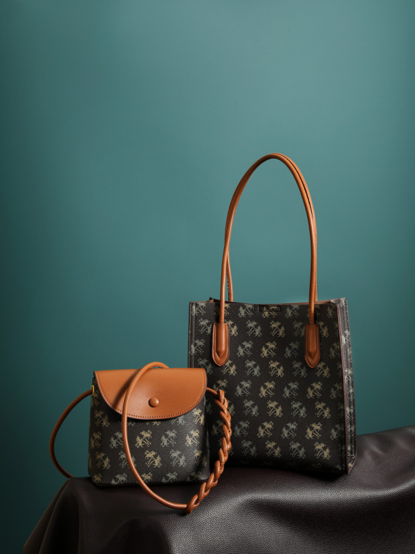 New retro old flower tote bag large capacity student commuter shoulder crossbody French denim bag