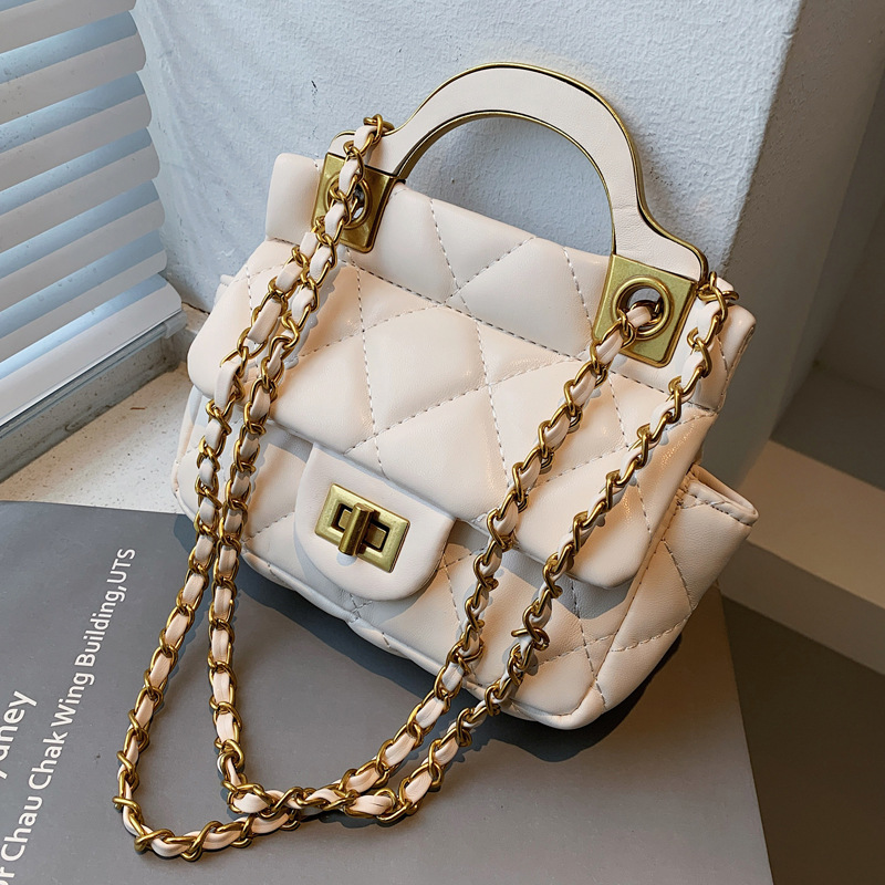 Korean fashion handbag women's new diamond chain bag popular simple small square bag shoulder crossbody bag
