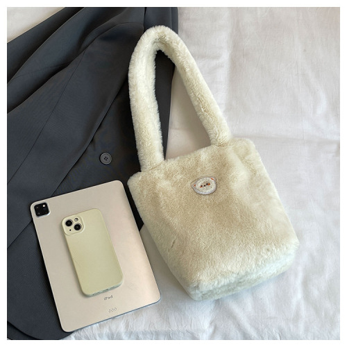 2024 Autumn and Winter New High-Looking Plush Bags Bucket Bags Large Capacity Portable Shoulder Bags Tote Bags Women's Fashion