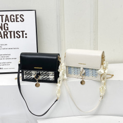 Korean fashion shoulder bag for women 2024 summer new fashion style versatile small square bag chain bag crossbody small bag