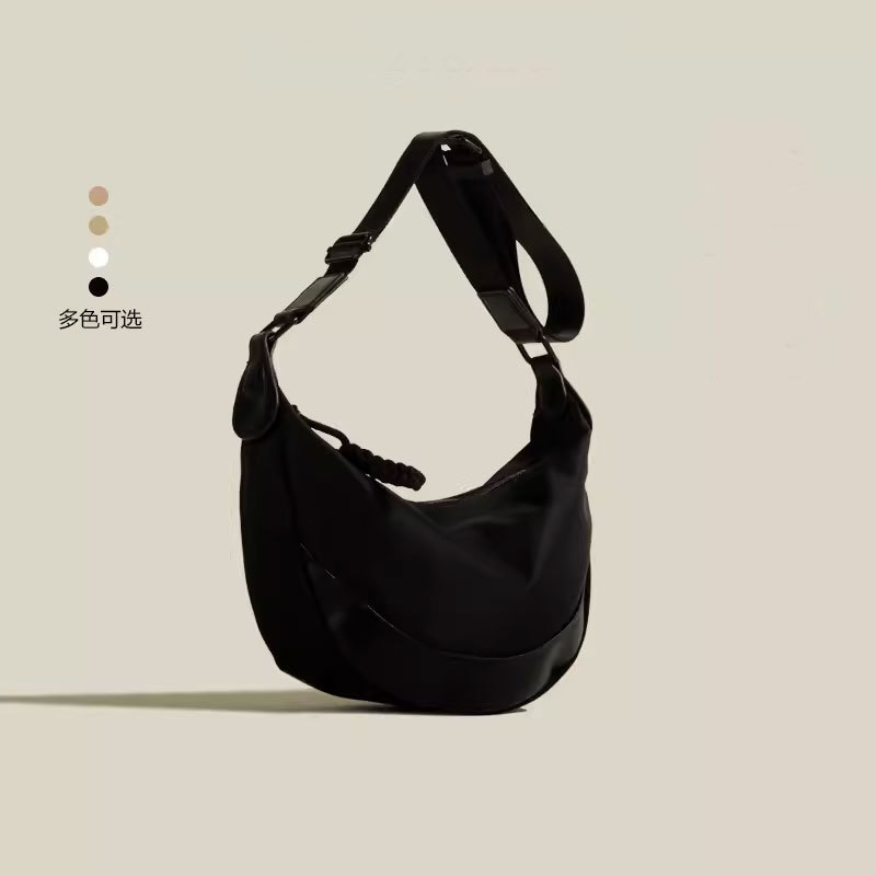 Canvas Bag Women's Large Capacity Commuting Bag Women's 2024 New Summer Simple Lightweight Single Shoulder Messenger Bag Women