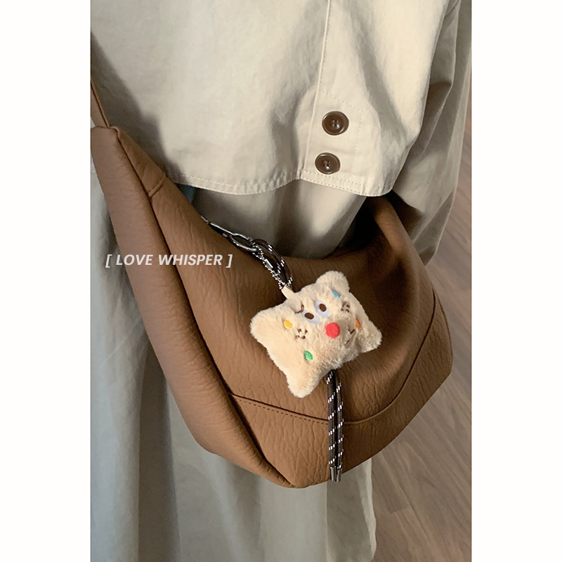 Retro texture simple women's bag 2024 new soft dumpling bag versatile shoulder crossbody bag