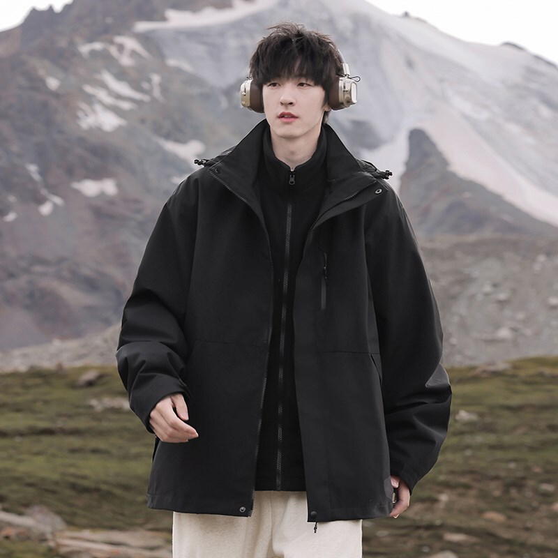 Men's 125 men's and women's new 2-piece Hong Kong style jacket three-in-one jacket