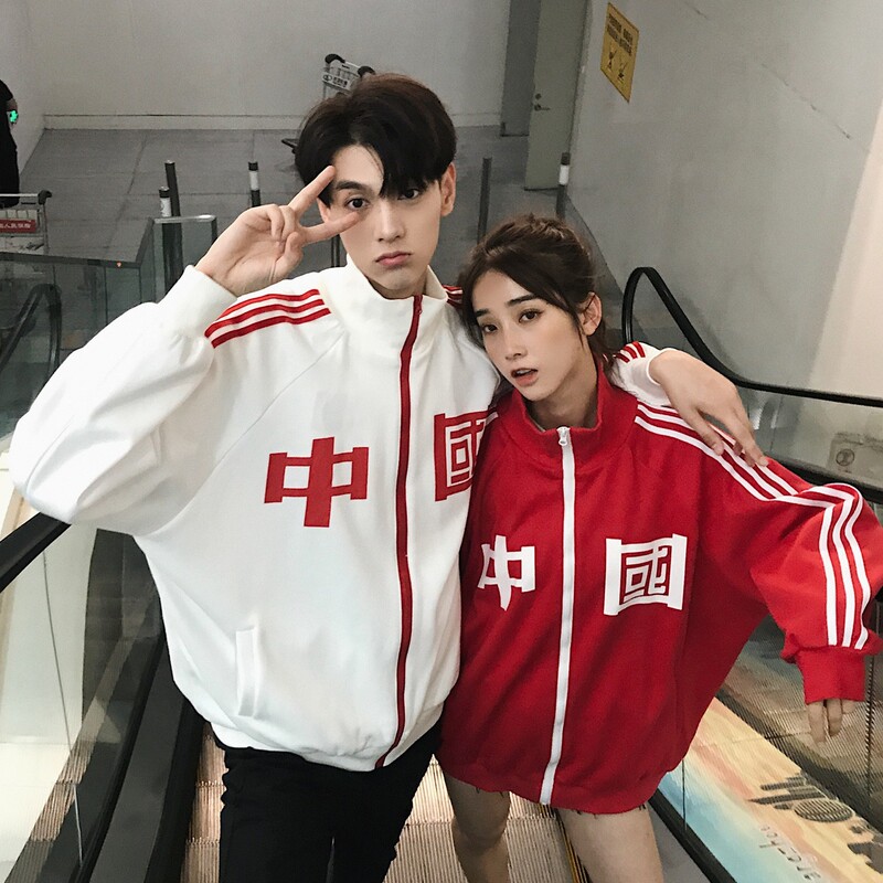 Couple clothing autumn cardigan printed Chinese couple sweatshirt