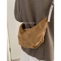 Autumn bag women's retro high-end armpit bag new suede dumpling bag large capacity crossbody bag