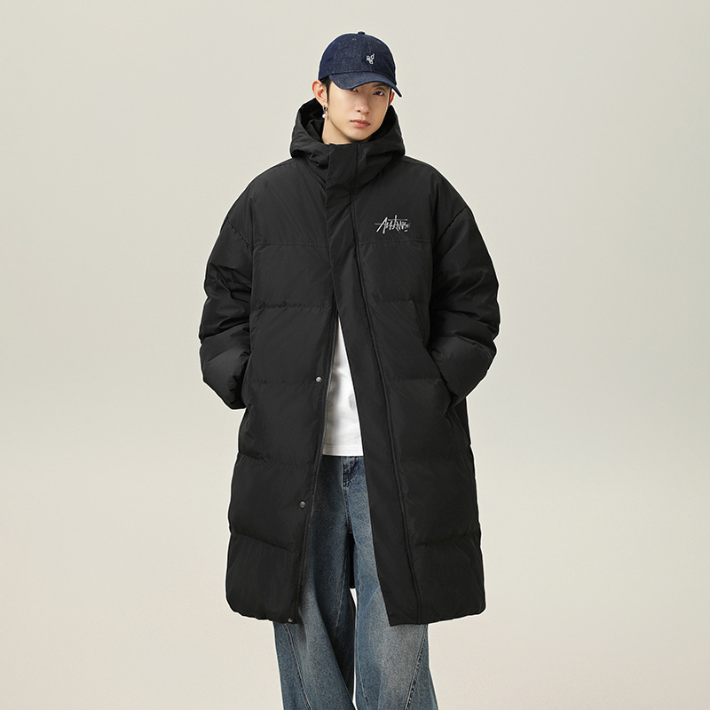 Winter water repellent thickened warm cotton coat double zipper knee-length cotton jacket