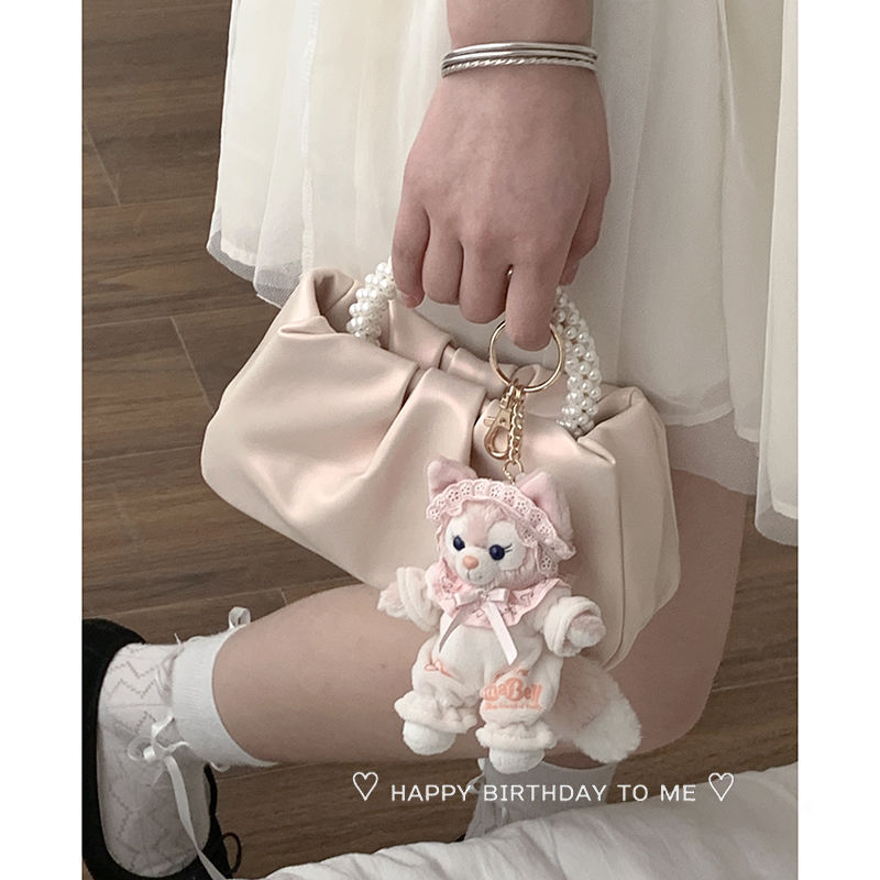 Pearl portable cloud bag for women 2024 new trendy Korean small square bag versatile shoulder bag crossbody bag
