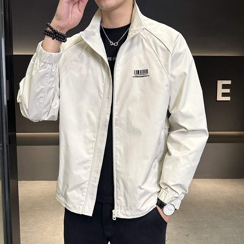 New men's stand collar zipper jacket