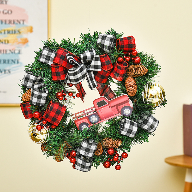 Hong Kong Love Christmas Wreath Festival Christmas Teng Bar Venue Layout Props Wreath Decoration Door Hanging Wreath Customization