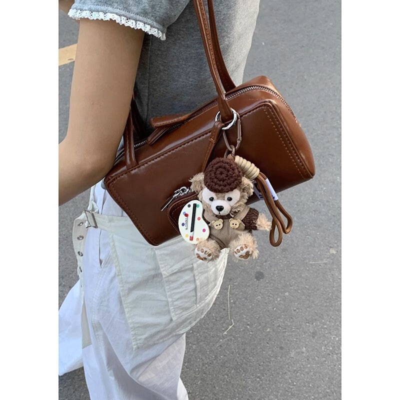 Retro Niche Underarm Bag Women's 2024 New Simple Portable Bowling Bag Versatile Shoulder Commuting Bag
