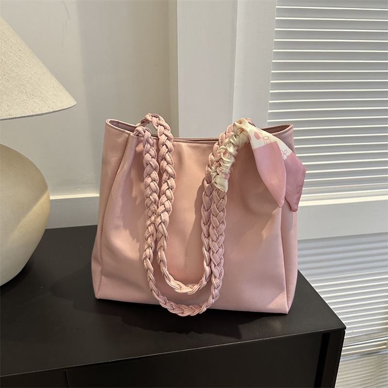 New texture bag women's new solid color casual bag fashion trend simple summer style simple shoulder bag