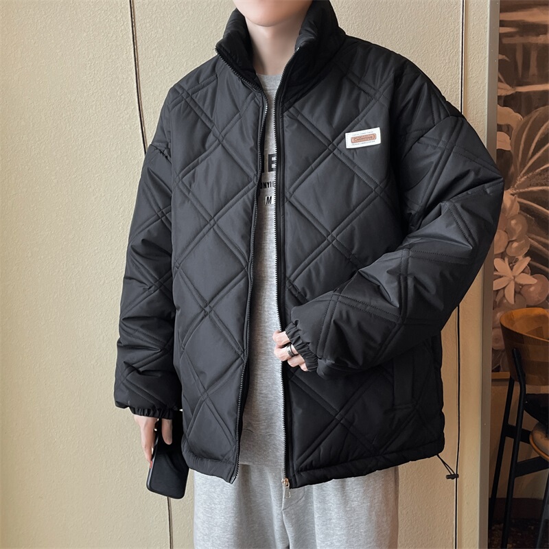 American retro loose and warm boys' thickened couple's style winter British stand-up collar cotton jacket