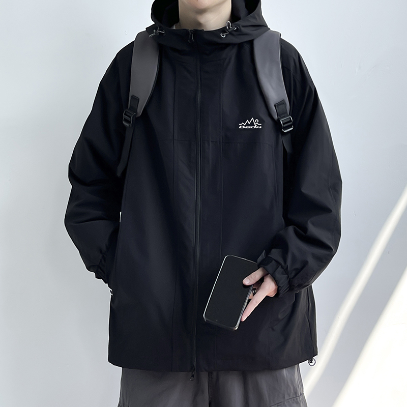Japanese trendy brand jacket men's spring and autumn large size hooded jacket