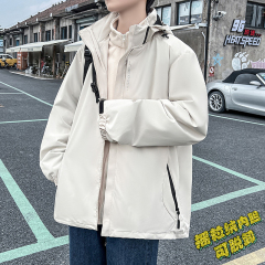 Outdoor jacket autumn and winter two-piece set men's removable polar fleece liner jacket