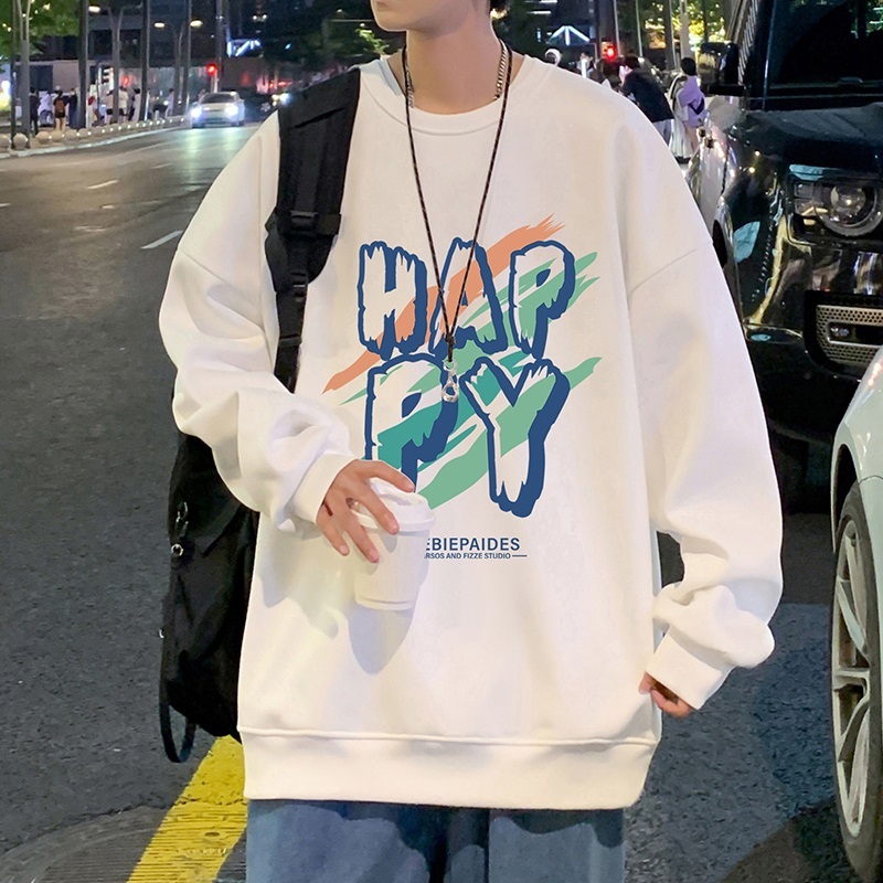 New round neck sweatshirt spring and autumn new long-sleeved pullover bottoming shirt casual